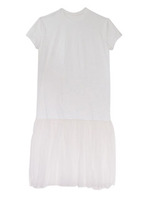tulle cut-sew one-piece/white