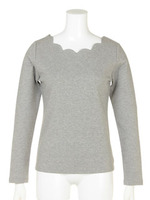 【1stline】スカラップカットソートップスCL−0561/GY