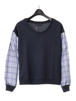 【2ndline】袖オーガンジースエットトップスCL−0526／GL−3692/GY