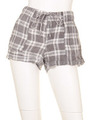 【4OUR DREAMERS】LINEN PLAID DRASTRING SHORTS/GREY