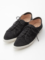 【ALL　BLACK】HAIR　POINTED　TOE　SNEAKER/NAVY