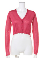 【AULA　AILA　BASE】ショートVカーディガン/ローズ