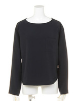 【BED&BREAKFAST】Soft Back Satin Blouse/NAVY