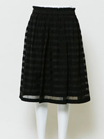 【BONICA　dot　GARDEN】オーガンジー使いミディSK/ブラック