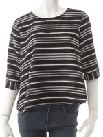 【CEDNIE】ボーダートップス/ブラック