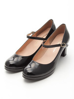 【JELLYBEANS】プレーンストラップパンプス/黒E