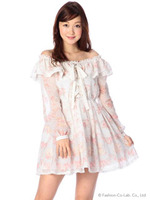 【LIZLISA】ティー花柄ワンピース/ピンク