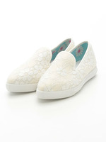 【R&E】ポインテッドトゥレーススリッポン/イエロー