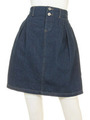 【mystic】デニムタイトスカート/ネイビ-