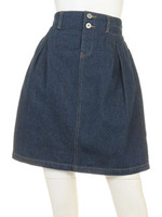 【mystic】デニムタイトスカート/ネイビ-