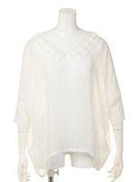 【mystic】ボックスプリーツブラウス/オフホワイト