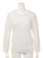 【mystic】透けボーダープルオーバー/OFFWHITE