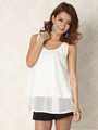 【rienda Style掲載】ボリュームシフォンTOP/WHT