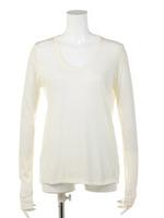 【．9pointnine】ウール天竺ロンT/ネイビー