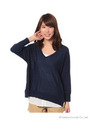 インナー付きドルマンV/Nプルオーバー/ネイビー