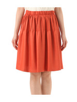 ウエストゴムピンタックスカート/オレンジ系(067)