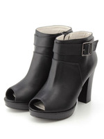 オープントゥブーティー/グレー