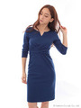 カットカシュクールワンピース/ネイビー