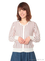 【3/26放送ヒルナンデス！紹介商品】ガンガンカーディガン　ストライプ/Off White