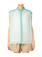 ギャザーシフォンシャツ/ホワイト(002)