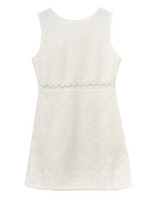 コットン刺繍レースワンピース/ホワイト