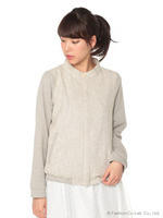 サマーツイード×ポンチブルゾン/ネイビー