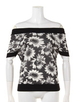 サンフラワーオフショルP／O/柄BLK