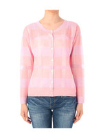 シアーチェックニットカーディガン/ネイビー系(291)