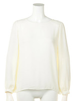 シフォンジョーゼットバックねじりブラウス/オフホワイト