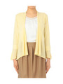 シフォン切り替えドレープカーディガン/イエロー系(031)