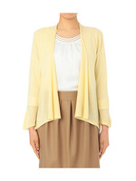シフォン切り替えドレープカーディガン/イエロー系(031)