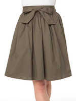 シャンブレーギャザーミディSK/カーキ