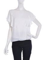 ショルダープリーツブラウス/ホワイト