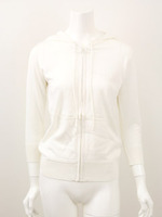 シルク混ロゴ刺繍パーカ−/NV