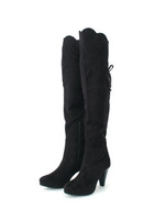 スカラップ折り返しロングブーツ/ベージュ系(052)