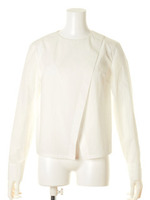 スタンドカラーチュニックシャツ/WHT