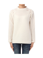 スタンドカラー肩レースプルオーバー/グレー(012)