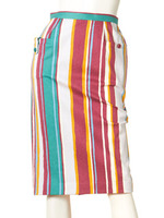 ストライプタイトスカート/NVY