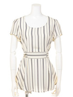 ストライプブラウス/オフホワイト