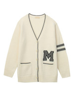 ダブルライン&ロゴニットカーディガン/ネイビー系(093)