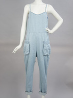 ダンガリーオールインワン/インディゴ