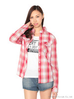 チェックシャツ半袖ptT-SH Set/ブルー