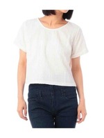 チェック織りクロップド半袖プルオーバー/ブルー系(094)