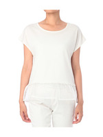 チェック柄ペプラムカットソー/ホワイト(503)