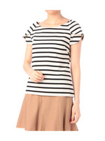 チューリップスリーブボーダーカットソー/ブルー(192)