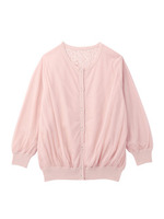 チュールレースニットカーディガン/ピンク系(070)