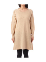 ドット刺しゅうニットワンピース/ライトベージュ(051)