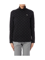 ドット柄タートルネックプルオーバー/ブラック(119)