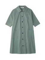 ドット柄五分袖シャツワンピース/グリーン(122)