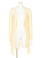 ニットカーデ O/ホワイト F/YEL